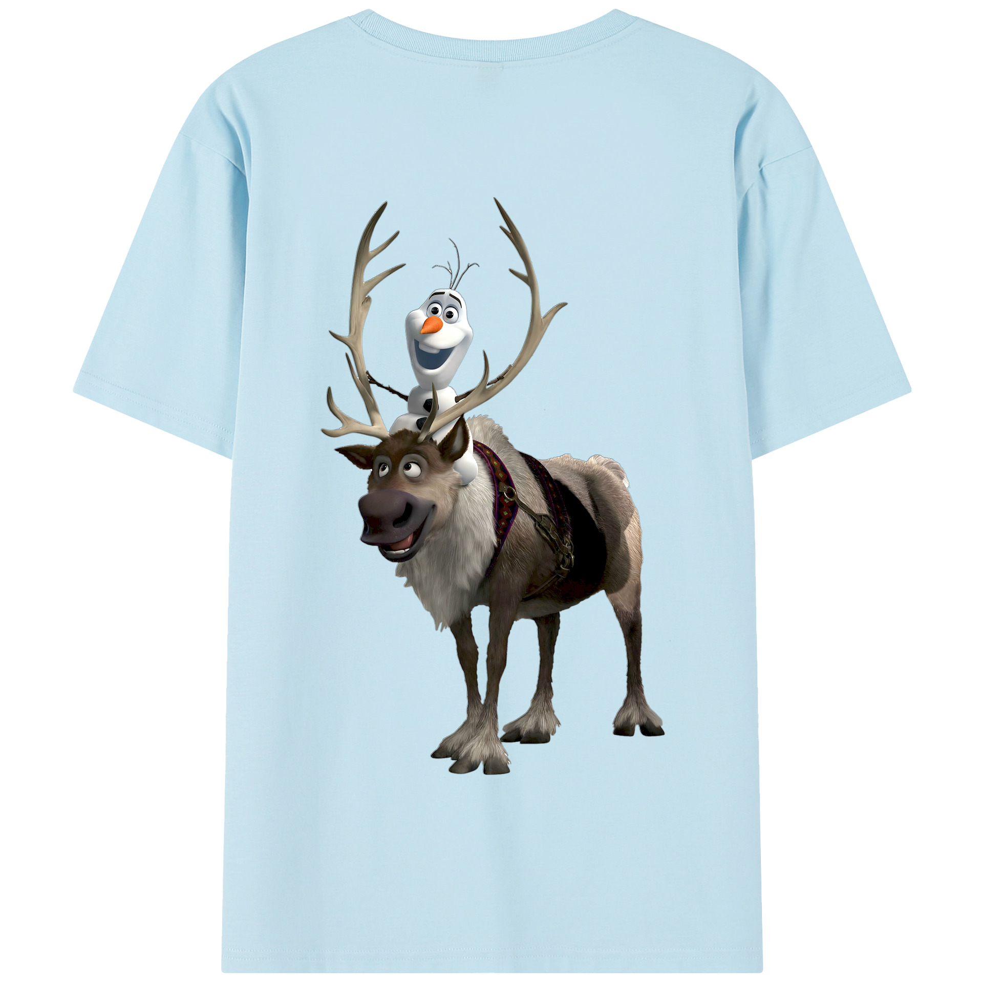 （画像用） アナと雪の女王 アンナ エルサ Frozen Anna Elsa 綿100％半袖Tシャツ（背面プリント）
